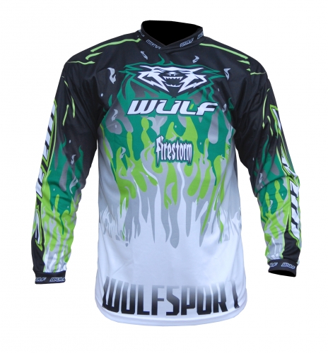Wulfsport firestorm Kinder Race Shirt 8-10 J. Farbe Grn Moto Cross MX SX BMX Enduro Motorrad Quad