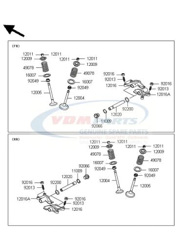 120050047 Original Kawasaki  Vertex Auslassventil fr Kawasaki KFX 700 KVF 650 750