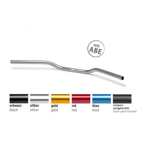 LSL Alu Lenker Streetbar A00 mit ABE der Breite für Wheelies und andere Späße Farbe Silber