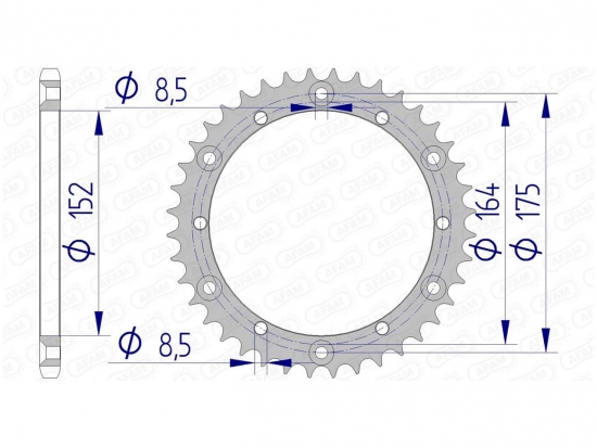 AFAM Kettenrad Aluminium Z46 fr Quad Yamaha YFS 200 Blaster, YFM 350 Warrior, YFM 660R