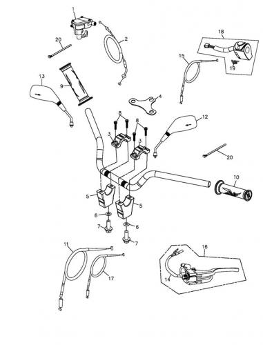 17910-901-000 Original Gaszug komplett fr Quad ATV Adly Beeline Online Herkules 400