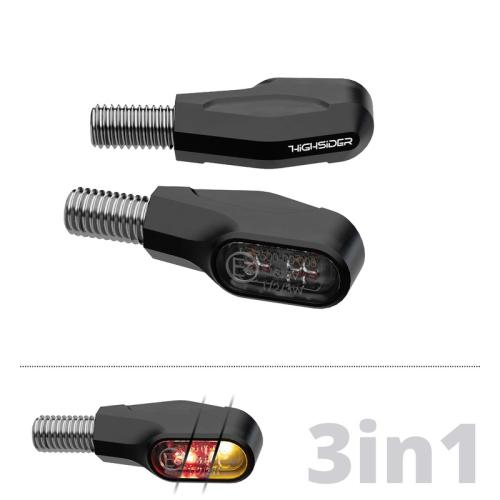 254-800 HIGHSIDER pro Ventura-X LED Rck-, Bremslicht, Blinker Schwarz 3in1, E-geprft (Paar)