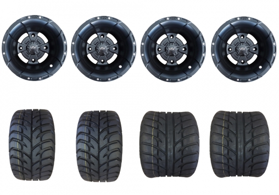 Alu Komplettrder schwarz matt + Maxxis Spearz 195 / 255 Reifen Teilegutachten f. Aeon Cobra