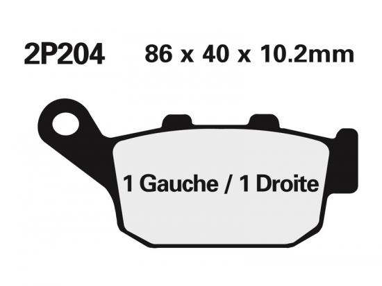 2P-204NS NISSIN Street Halbmetallische Bremsbelge - 2P-204NS