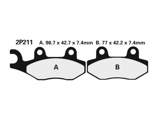 2P-211NS NISSIN Street Halbmetallische Bremsbelge - 2P-211NS