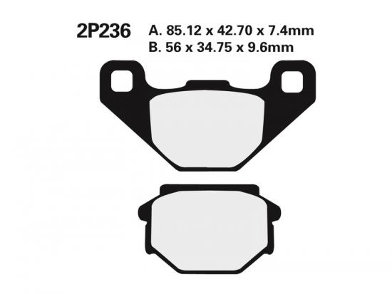 2P-236NS NISSIN Street Halbmetallische Bremsbelge - 2P-236NS