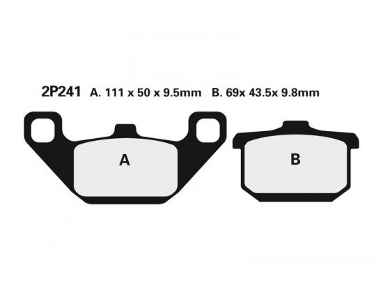 2P-241NS NISSIN Street Halbmetallische Bremsbelge - 2P-241NS