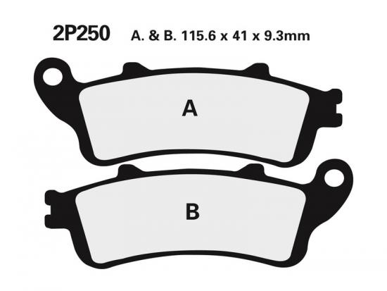 2P-250NS NISSIN Street Halbmetallische Bremsbelge - 2P-250NS