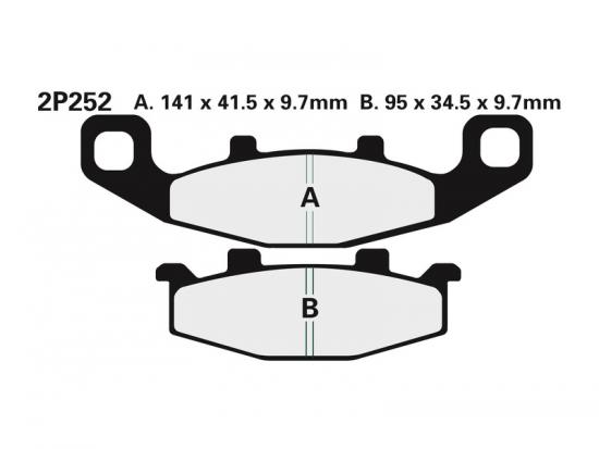 2P-252NS NISSIN Street Halbmetallische Bremsbelge - 2P-252NS