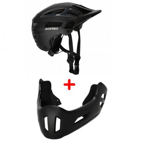 Acerbis Doublep mit Kinnschutz Fahrrad MTB Downhill E-Bike Montenbike Helm S/M 53-58 schwarz / grau