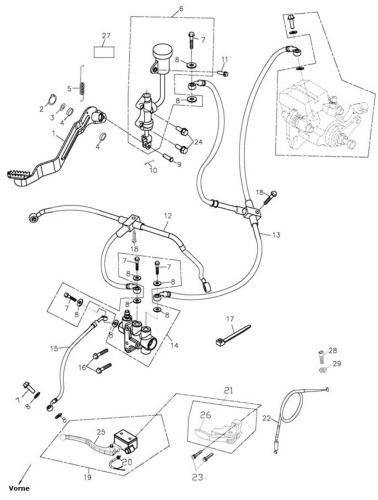 43482-501-001 Original Bowdenzug Parkbremse komplett Quad ATV Adly Beeline Online Herkules 450 500