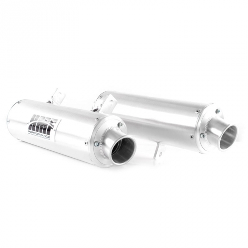 HMF Doppel Edelstahl Abgassystem Performance Serie Turn Down Endkappen f. Can Am Renegade 500,850