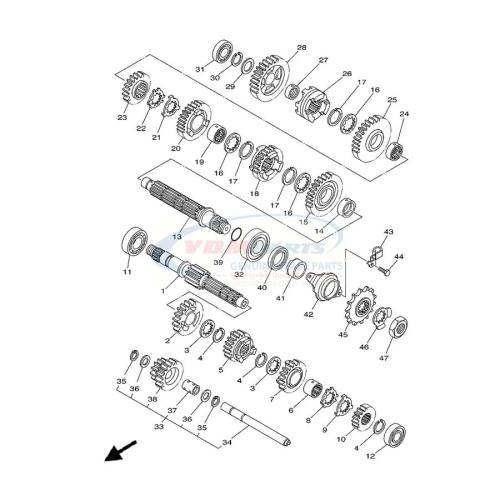 90179-22011 Original Yamaha Ritzel Mutter Bild Nr. 47 f�r Yamaha YFM 700R