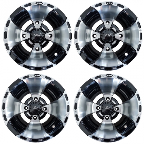 1 Satz VBW Sport Alu-Felgen Silber/schwarz 6x10 10x6 + 10x10 mit Teilegutachten f. Kawasaki KFX 450