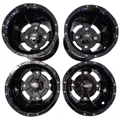 1 Satz VBW Sport Alu-Felgen schwarz/schwarz Glanz 6x10 10x6 + 10x10 Teilegutachten Kawasaki KFX 450