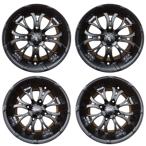 12 Zoll Alufelgensatz mit Teilegutachten VBW Sport A2 schwarz/schwarz f. Polaris Sportsman Scrambler