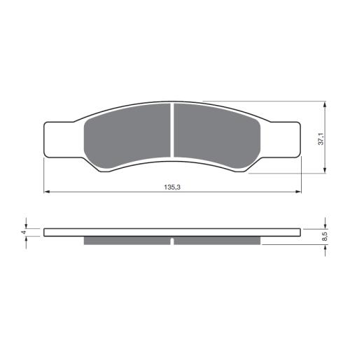 BGS3-440 GoldFren Sinter Bremsbelag hinten Typ: S3 m. TV fr CanAm Maverick R RS DCT SAS 2024-