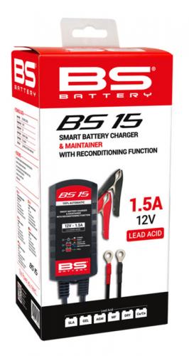 BS BATTERY BS15 Intelligentes Batterie Lade- Wartungsgert mit automatischen Rekonditionierungsmodus