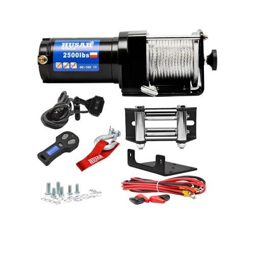 Husar ATV Seilwinde BST 2500LBS Stahl - Seil Zugkraft 1134kg + Zubehr und Funk Fernbedienung