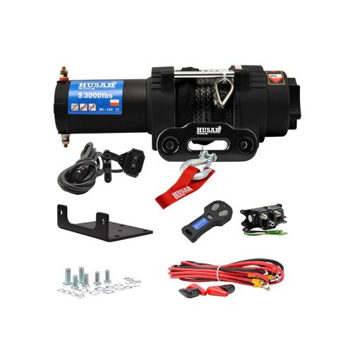 Husar ATV Seilwinde BST S3000LBS Synthetic Kunstsseil Zugkraft 1361kg + Zubehr Funk Fernbedienung