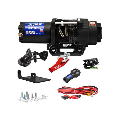 Husar ATV Seilwinde BST S3500LBS Synthetic Kunstsseil Zugkraft 1587kg + Zubehr Funk Fernbedienung