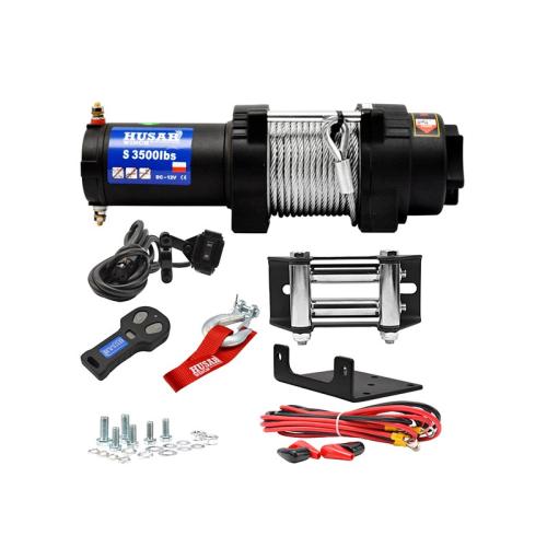 Husar ATV Seilwinde BST S 3500LBS Stahl - Seil Zugkraft 1587kg + Zubehr und Funk Fernbedienung