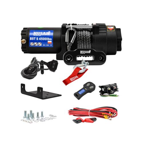 Husar ATV Seilwinde BST S4500LBS Synthetic Kunstsseil Zugkraft 2041kg + Zubehr Funk Fernbedienung