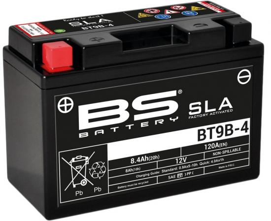 BT9B-4 BS Batterie Typ SLA YT9B-4 Wartungsfrei Werkseitig aktiviert f. Quad Yamaha YFM 700R