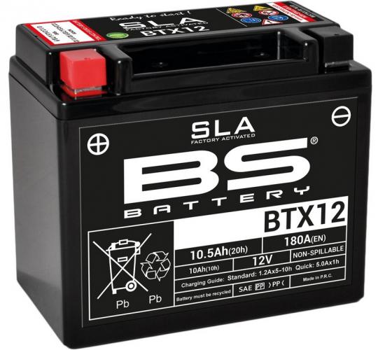 BTX12 BS Batterie SLA YTX12-BS Wartungsfrei Werkseitig aktiviert Kymco Triton Dinli Aeon E-Ton Masai