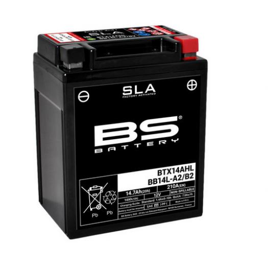 BTX14 BS Batterie SLA YB14L-A2 Wartungsfrei Werkseit. aktiviert Kawasaki KVF KFX 700 Yamaha YFM 660R