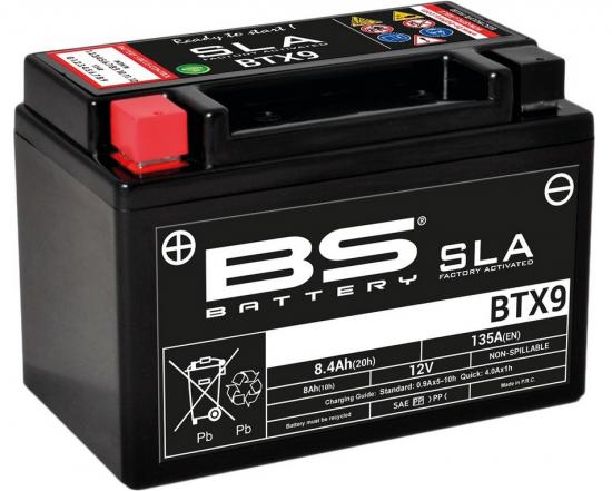 BTX9 BS Batterie SLA YTX9-BS Wartungsfrei Werkseitig aktiviert Suzuki KFX DVX LTZ 400 Herkules SMC