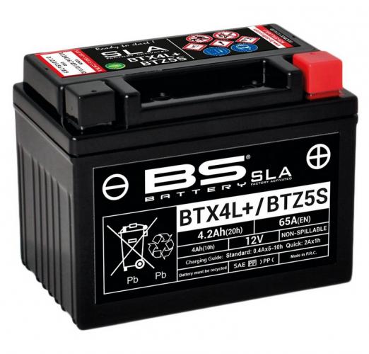 BTX4L+/BTZ5S BS Batterie Typ SLA BTX4L+ / BTZ5S Wartungsfrei aktiviert Aeon Adly E-Ton 50 - 100cc
