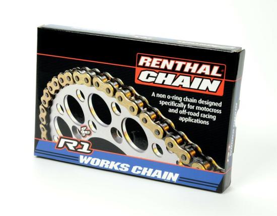 Quad / ATV Kette C125 Renthal R1 Works Gold / Schwarz mit Clip Schlo  520 / 112 Glieder