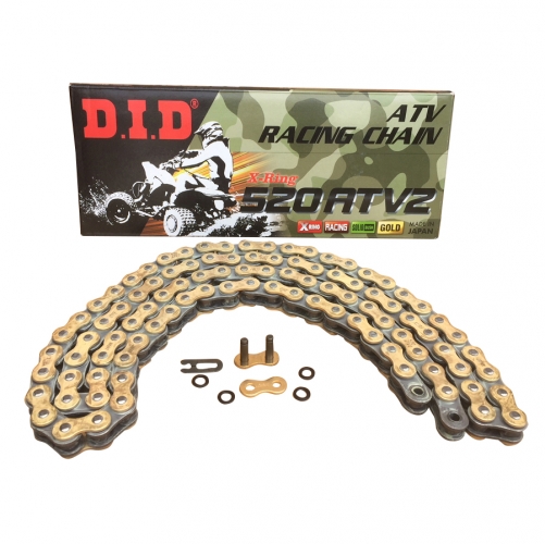 Quad / ATV Kette DID X-Ring Typ ATV 2 Gold / Schwarz mit Schlo  520 / 116 Glieder