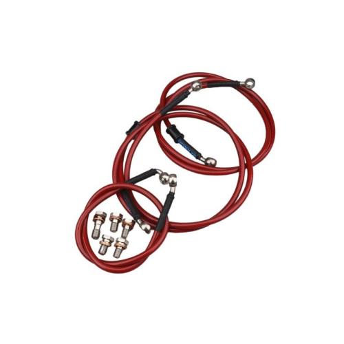LQ-Racing Stahlflex - Bremsschlauch Bremsleitung Kit vorne + hinten rot f�r Suzuki LTZ 400