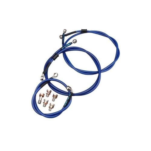 LQ-Racing Stahlflex - Bremsschlauch Bremsleitung Kit vorne + hinten blau f�r Suzuki LTR 450