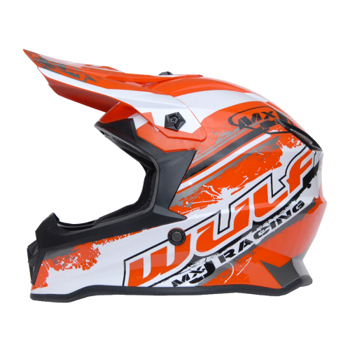Wulfsport Kinder Cross Helm Off Road Pro M (49-50cm) orange Motorrad Quad Bike Enduro MX BMX Helm