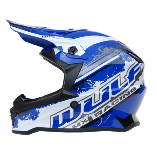 Wulfsport Kinder Cross Helm Off Road Pro L (51-52cm) blau Motorrad Quad Bike Enduro MX BMX Helm