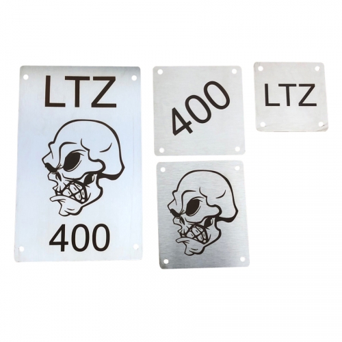 LQ Racing Warnschilder Ersatz Totenkopf Typ T5 f. Quad / ATV Suzuki LTZ 400 -08