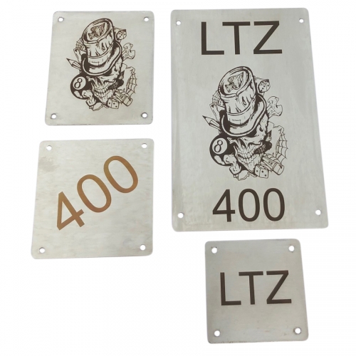 LQ Racing Warnschilder Ersatz Totenkopf Typ T2 f. Quad / ATV Suzuki LTZ 400 -08